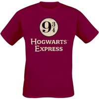 Harry Potter T-Shirt - Hogwarts Express Platform 9-3/4 - S bis XXL - für Männer - Größe XL - rot  - Lizenzierter Fanartikel von Harry Potter