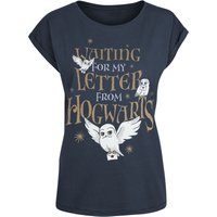 Harry Potter T-Shirt - Hogwarts Letter - XS bis XXL - für Damen - Größe M - dunkelblau  - Lizenzierter Fanartikel von Harry Potter