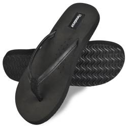 Harssidanzar Damen Flip Flops Bequeme lässige Sommer Strand Flops mit Fußgewölbe Unterstützung SL263EU,Schwarz,Größe 38 von Harssidanzar