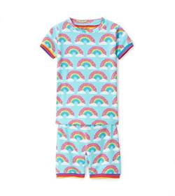 Hatley Mädchen Organic Cotton Short Sleeve Appliqué Pyjama Sets Zweiteiliger Schlafanzug, Grün (Magical Rainbows 300), 12 Jahre von Hatley