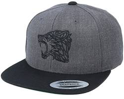 Hatstore Viking Wolf Charcoal Grey/Black Snapback Cap - Grösse: One Size - (55-60 cm) von Hatstore