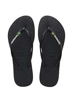 Havaianas Slim Brasil Logo, Zehentrenner Damen, Grün, 33-34 EU von Havaianas