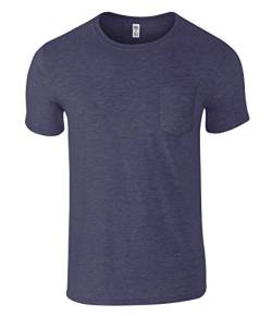 Have It Tall, Herren Soft Blend Lang T-Shirt mit Brusttasche, Men's Tall Pocket Tee, Fashion Long Fit, Heather Navy, Large-Tall von Have It Tall