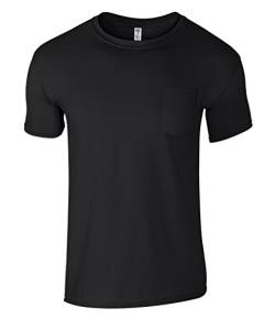 Have It Tall, Herren Soft Blend Lang T-Shirt mit Brusttasche, Men's Tall Pocket Tee, Fashion Long Fit, Schwarz, XXL-Tall von Have It Tall