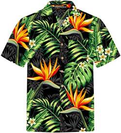 Hawaiihemdshop Hawaii Hemd | Männer | Baumwolle | Größe S - 8XL | Kurzarm | Hawaiihemden | Blüten | Blumen | Retro | Klassisch | Hibiskus | Aloha | Kokosnuss-Knöpfe | Hawaiihemd Herren von Hawaiihemdshop