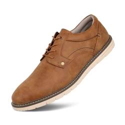 Hawkwell Herren-Oxford-Schuhe in Übergröße, leger, bequem, Business-Sneaker, Braun, PU, ​​EU 48 von Hawkwell