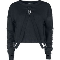 Heartless Strickpullover - Akela Top - XS bis XXL - für Damen - Größe XS - schwarz von Heartless