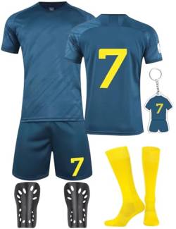 Heartsking Fußball Trikot Sets für Kinder Nr. 7/Nr. 10 Fußballtrikots Hause/Auswärts Fußballtrikots Fussball T-Shirt Shorts Socken Schienbeinschoner und Schlüsselanhänger Geschenke für Jungen Mädchen von Heartsking