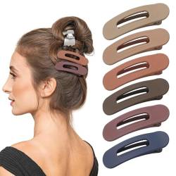 Hebterrka 6 Stück Kleine Flache Haarklammern für Frauen, Rutschfeste Haarspangen für Feines Haar, Leicht und Langlebig, Ideal für Alltag und Styling von Hebterrka