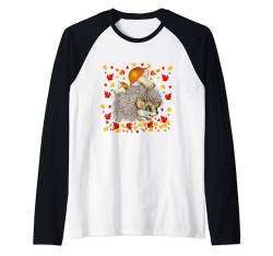 Igel Herbst Säugetier Liebhaber Herbst Wildtiere Tier Raglan von Hedgehog Fall Autumn Mammal Wildlife Autumn Lover