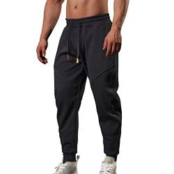 Hehiy Jogginghose Herren Baumwolle Sporthose Joggers Trainingshose Fitness Slim Fit Hose Chino Hose Herren Stretch Slim Fit Jogginghose Herren Schwarz Neujahrsgeschenke von Hehiy