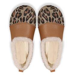 Warm and Luxurious Winter Leather Shoes for Women, Winter Warm Casual Walking Shoes Orthopedic Arch Support (Leopard,36) von Hehuo