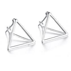 Helen de Lete Geometrisches Dreieck 3D 925 Sterling Silber Ohrringe von Helen de Lete