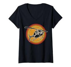 Damen Lustige Helikopter-Pilotenkunst für Männer Frauen Fliegen Heli Hubschrauber T-Shirt mit V-Ausschnitt von Helicopter Pilot Gift Pilot Shirts & Gifts