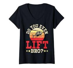 Damen Lustige Helikopter-Pilotenkunst für Männer Frauen Fliegen Heli Hubschrauber T-Shirt mit V-Ausschnitt von Helicopter Pilot Gift Pilot Shirts & Gifts