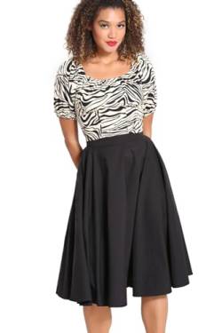 Hell Bunny Abi 50s Skirt Frauen Mittellanger Rock schwarz L von Hell Bunny