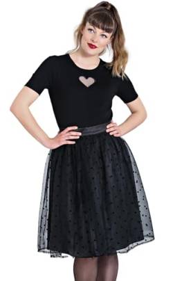 Hell Bunny Amandine 50's Skirt Frauen Mittellanger Rock schwarz S von Hell Bunny