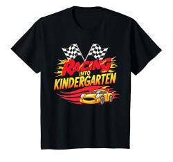 Kinder Hello First Day of Kindergarten Rennwagen Schulanfang T-Shirt von Hello First Day of Kindergarten Kids Boys Girls