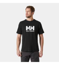 Helly Hansen für Herren. 30396 HH Logo-T-Shirt schwarz (M), Lässig, Sportlich, Multisport, Kurzarm, Bio-Baumwolle, Nachhaltig von Helly Hansen