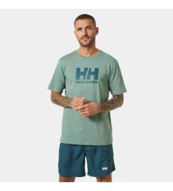 Helly Hansen für Herren. 33979 Hh Logo T-shirt grün (S), Lässig, Sportlich, Kurzarm, Recyceltes Polyester von Helly Hansen