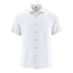 HempAge Herren Kurzarm-Hemd aus reinem Hanf, White, Gr. XL von HempAge