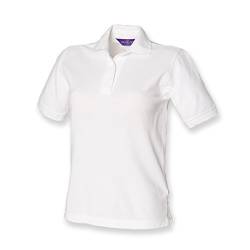 Henbury Damen/Damen Pique Polo Shirt Gr. S, weiß von Henbury