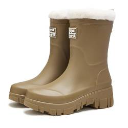 Herr Ozean Flossty Gummistiefel Damen Winter Chelsea Boots Gefüttert Wasserdicht Gummistiefel Halbhohe Rutschfeste Regenstiefel Regenschuhe Stiefeletten Gartenschuhe Gummistiefeletten von Herr Ozean