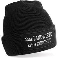 Herzbotschaft Beanie Strickmütze Beanie mit Spruch Ohne LANDWIRTE keine ZUKUNFT (Mütze mit Aufdruck, Skimütze) Unisex SoftTouch angenehm weiche und warme Wintermütze Einheitsgröße von Herzbotschaft