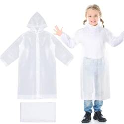 Hestya 2 Stück Kinder Regenponchos mit Kapuze Mehrweg Regenmantel für Mädchen Jungen Regencape Regenjacken für Wandern Reise von Hestya