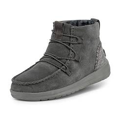 Hey Dude Eloise Suede - Damenstiefel - Farbe Carbon - Stiefeletten im Mokassin-Stil - Größe 36 von Hey Dude