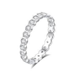 HeyMeili Ewigkeit Ringe 925 Sterling Silber Zirkonia Ring Verlobungsring Stapelbare Ring Schmuck Geschenk für Damen Frauen von HeyMeili