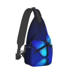 Hgbbdyyjj Butterfly Casual Crossbody Brusttasche Bedruckte Crossbody Tasche Damen Herren Crossbody Schulter Brusttasche Gym Reisen Wandern Casual Day Bag, Schwarz , Einheitsgröße von Hgbbdyyjj