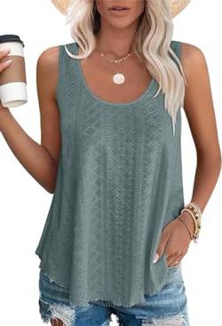 Damen Tank Top Sommer Cami Blusen Tops Oberteile Ärmellose Camisole Shirt Grün S von Hgyfcnb