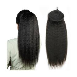 Pferdeschwanz Haarteil Brasilianisches Remy-Haar, 35,6–66 cm, Afro-verworrene gerade Kordelzug-Pferdeschwanz-Echthaarverlängerungen for Anklipsen, verworrene gerade Pferdeschwanz-Verlängerungen for Fr von Hhmmei2024-23