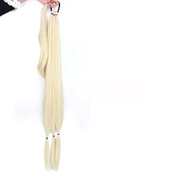 Pferdeschwanz Haarteil Elastisches Band for Frauen, synthetische lange geflochtene Pferdeschwanz-Haarverlängerungen, 85 cm, natürliches blondes Geflecht, Pferdeschwanz mit Haaren Pferdeschwanz Haarext von Hhmmei2024-23