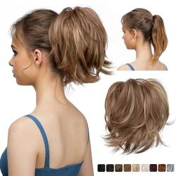 Pferdeschwanz Haarteil Haarteil Haarknoten Gefälschte blonde Haare Falscher Zopf for Frauen Synthetische DIY Klaue Clip In Pferdeschwanzverlängerung Pferdeschwanz Haarextension(1B 171T60) von Hhmmei2024-23