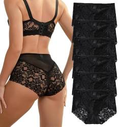 HiaLegion Damen Slips Mehrpack Sexy Unterwäsche für Frau Slip Damen Spitze Hipster Sexy Unterhosen Damen Hohe Taillenslip Nahtlos Damen Schlüpfer Intimissi S von HiaLegion