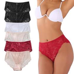 Hialegion Schlüpfer Damen Spitze Slip Damen Mehrpack Nahtlos Panties Sexy Große Größen Unterwäsche Frauen 3XL von Hialegion