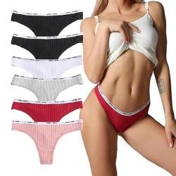 Hialegion Sexy Tanga Unterwäsche Frauen Nahtlose Tanga weiche und Bequeme Baumwolle Unterwäsche 6 Stück L von Hialegion