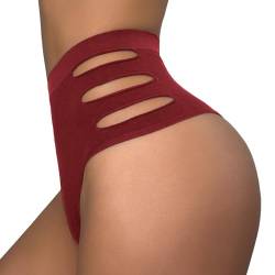 Hialegion Unterwäsche Frauen Sexy Brazilian Slip Damen Taillenslip Tanga Damen Untehosen Leicht Kontrollhöschen Rot 1Stk S von Hialegion