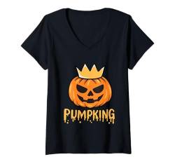 Damen Lustiges passendes Halloween-Kostüm für Herren von Pumpking Couples T-Shirt mit V-Ausschnitt von Hilarious Halloween Party Outfits