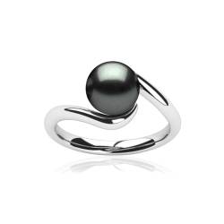 Hi Pearl 10mm Süßwasserperlen Verlobungsring Frauen Mutter Tochter 18k vergoldet Verlängerung ahiti-Schwarzperlen-Ring Handverlesene schwarze Naturperle Geschenk für Sie (9) von Hipearl