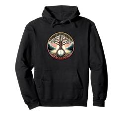 Rustikale Volksmusik in der Natur am See – Hippie String Banjo Pullover Hoodie von Hippie Banjo Music & Nature Songs Apparel