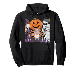 Moo Deng der Pygmäen Nilpferd Kürbis Perfekt Halloween Pullover Hoodie von HippoWeen Treats