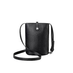 Hiseng Handytasche zum Umhängen, Kleine Umhängetasche Damen, Crossbody Bag Damen, Handy Umhängetasche aus Einfach PU Leder, Handytasche zum Umhängen, Verstellbarer Dünner Gurt (Schwarz) von Hiseng