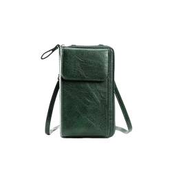 Hiseng Handytasche zum Umhängen, Kleine Umhängetasche Damen, Mode Crossbody Bag Damen, Handy Umhängetasche aus PU Leder, Handytasche zum Umhängen, Verstellbarer Dünner Gurt (Dunkelgrün) von Hiseng