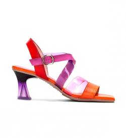 Hispanitas für Damen. CHV232635 Greta Ledersandalen flieder, orange -Absatzhöhe 6cm (35), 5 bis 8 cm, Schnalle, Lässig, Party von Hispanitas