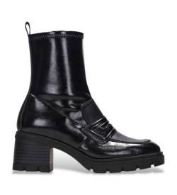 Hispanitas für Damen. HI232967 Lederstiefelette mit schwarzer Laufsohle (39), 5 bis 8 cm, Reißverschluss, Lässig von Hispanitas