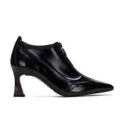 Hispanitas für Damen. HI233120 Dalia Schwarze Lederstiefeletten - Absatzhöhe 6,5cm (41), 5 bis 8 cm, Reißverschluss, Lässig von Hispanitas