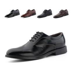 Anzugschuhe Herren Schnürhalbschuhe Oxford Schuhe Lederschuhe Faux Männer Brogues Derby Hochzeitsschuhe Business Klassischer Schnürschuh Schwarz GPG805 Schwarz 39 von Hitmars